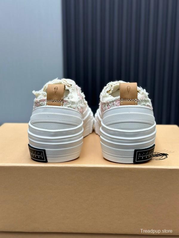2025 Unisex XVESSEL White Canvas Plimsolls Distressed Design AS00260