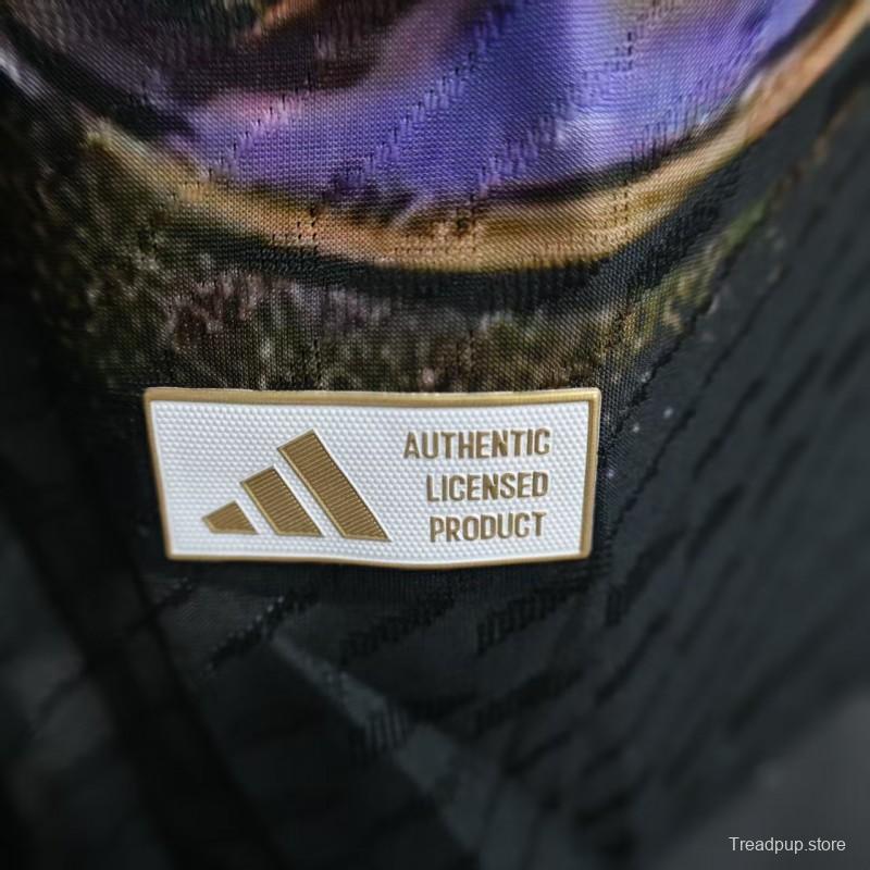 Player Version 25/26 Real Madrid Black with Colorful Abstract Art Pattern Jersey