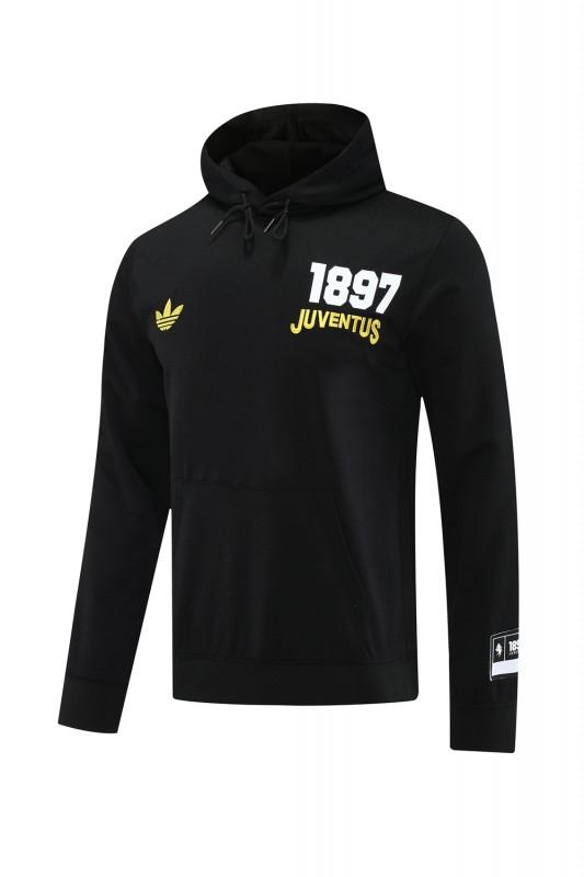25/26 Juventus Black Hoodie Full Zipper Jacket + Long Pants