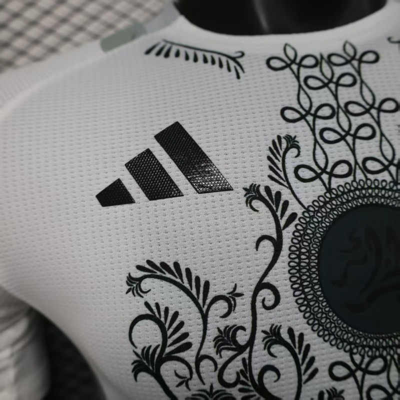 Player Version 2025 Algeria White with Traditional Pattern Jersey