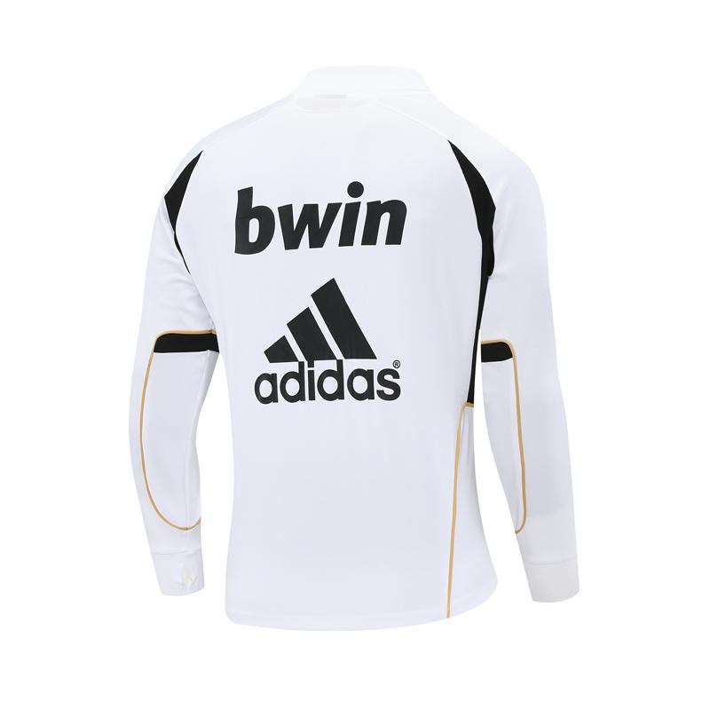 Retro 11/12 Real Madrid White Half Zipper Jacket