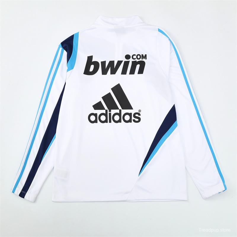 Retro 09/10 Real Madrid White Half Zipper Jacket