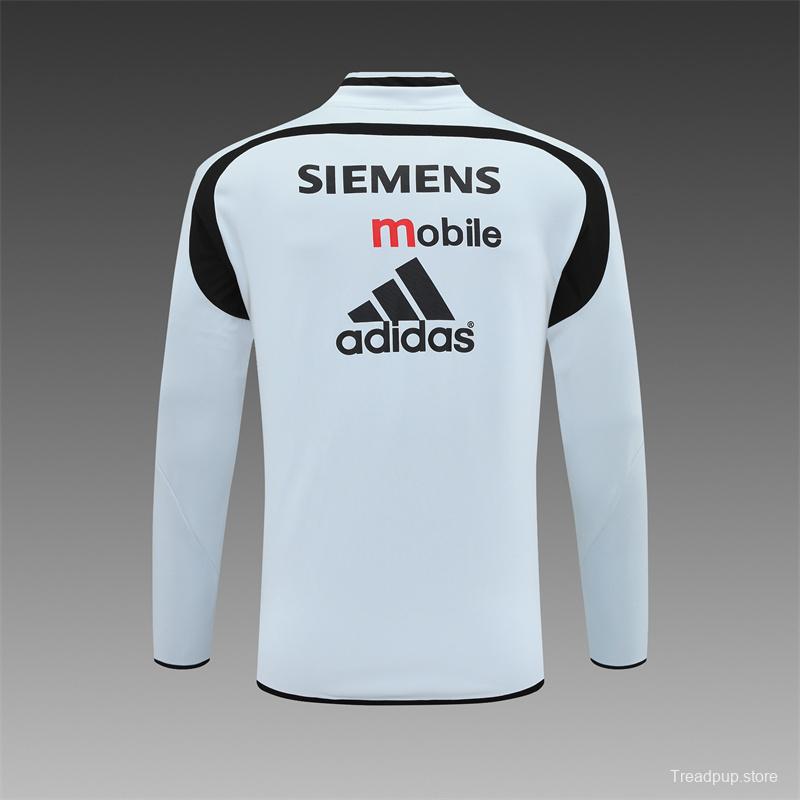 Retro 04/05 Real Madrid Light Grey Half Zipper Jacket