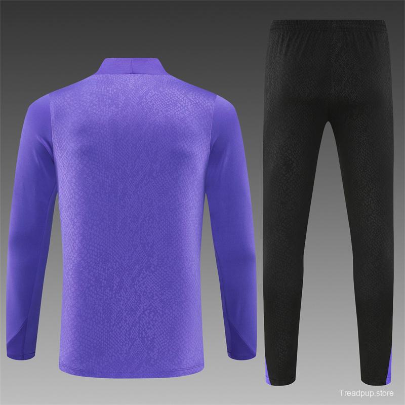 25/26 Barcelona Purple Joint Edition Half Zipper Jacket+Long Pants