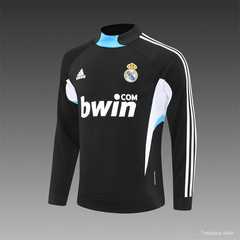 Retro 08/09 Real Madrid Black Half Zipper Jacket