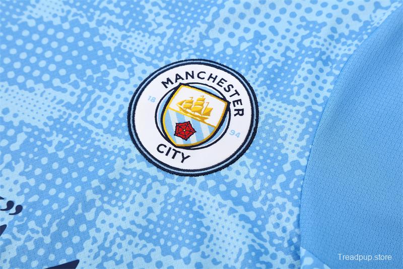 25/26 Manchester City Light Blue Camouflage with XS Short Sleeve+Soccer Shorts