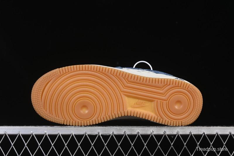 Nike Air Force 1 '07 Low LV Collaboration White Navy Blue Casual Sneakers - YF9511-813