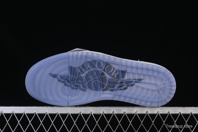 Dior Air Jordan 1 Low White Grey Collaboration Low-Top Sneakers - CN8608-002