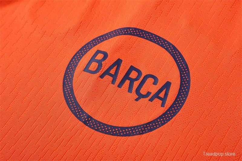 Player Version 25/26 Barcelona Orange T90 Half Zipper Jacket+Long Pants