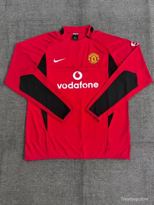 Retro 02/03 Manchester United Red Half Zipper Jacket