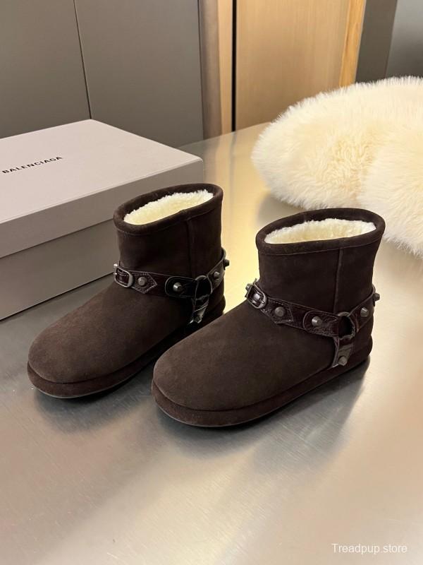 Balenciaga Fall Winter New Buckle Studded Snow Boots - LY00300