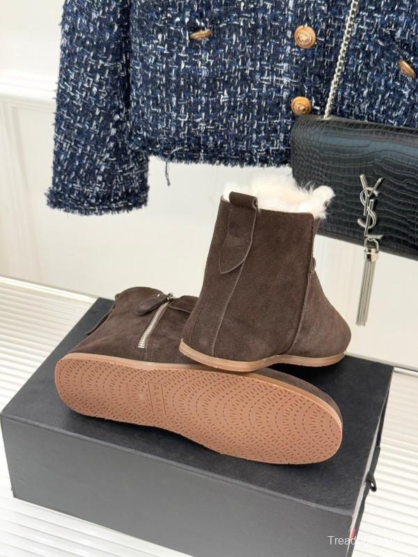 ALAIA Minimalist Side Zipper Retro Snow Boots - KFY00320