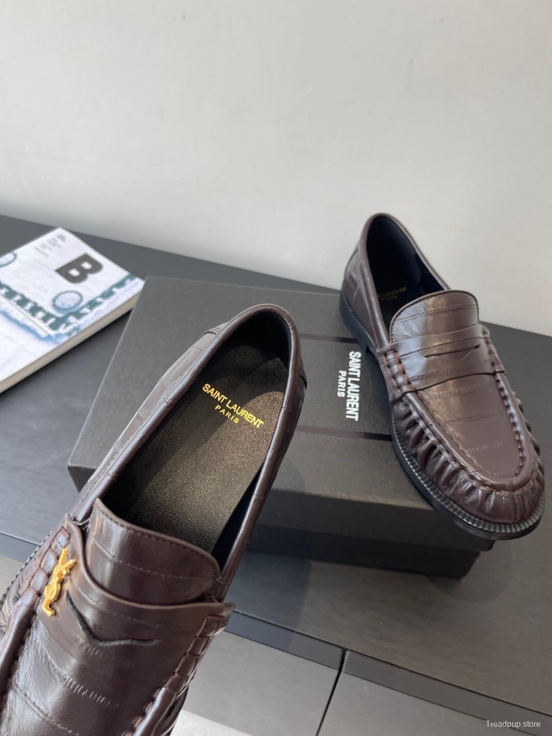 Saint Laurent Classic Loafer Leather Shoes - KFY00350