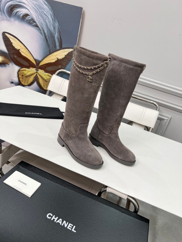Chanel 2025/SS Quilted Leather Chain CC Logo Flat Ankle Boots - LY00510