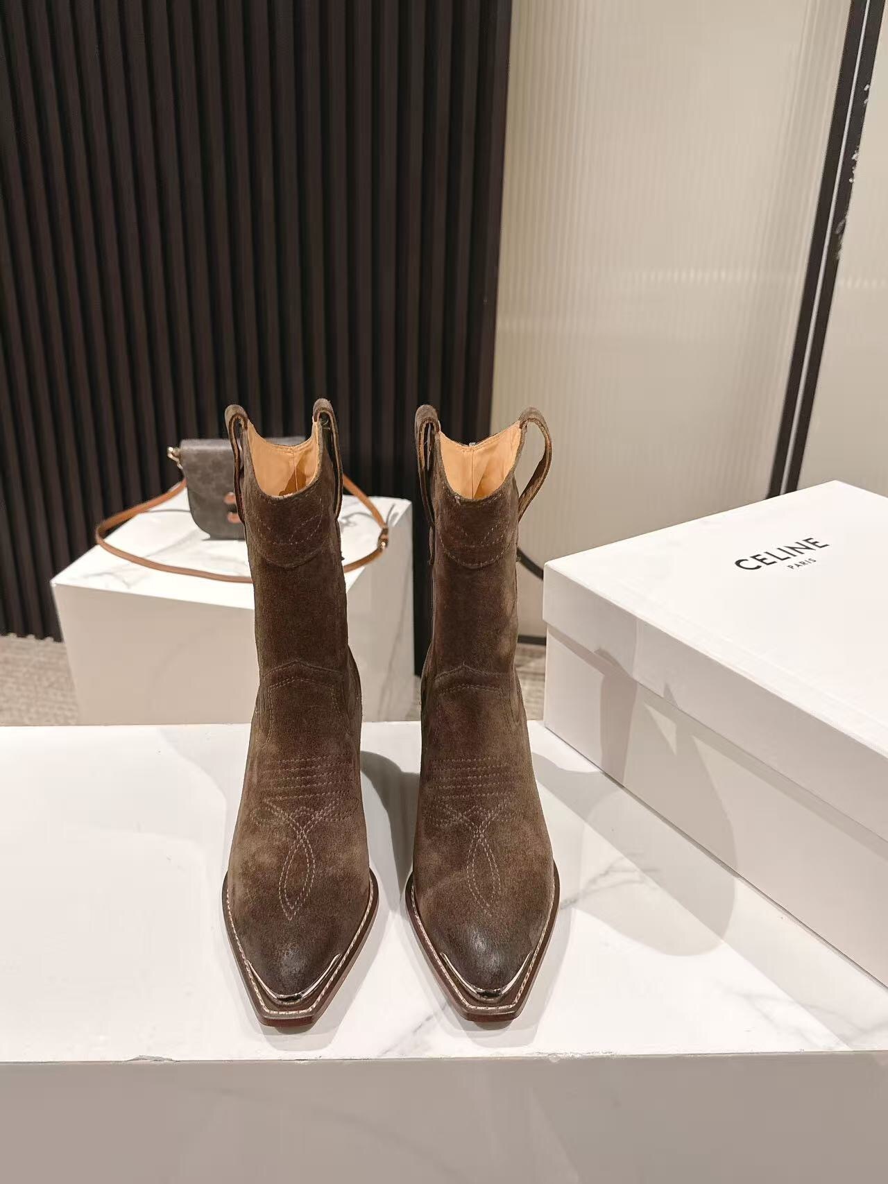 CELINE 2025 SS Fashion Boots with Arch of Triumph Logo - LY00440