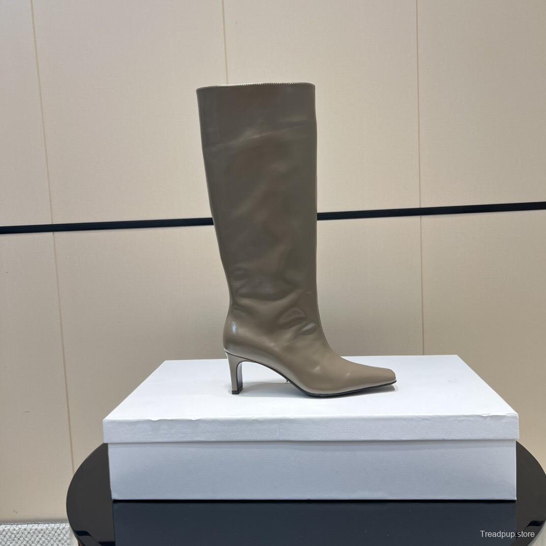 Khaite 2025/SS Square Toe Slip-On High Boots - KFY00490