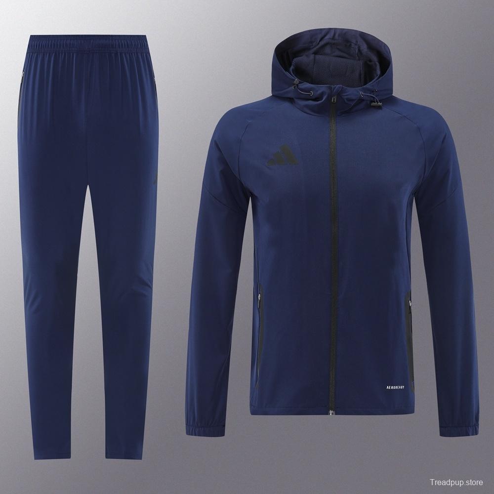 2025 Adidas Royal Blue Half Zipper Jacket+Long Pants S-2XL