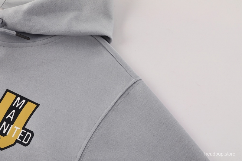 25/26 Manchester United Gray Half Zipper Jacket+Long Pants S-2XL