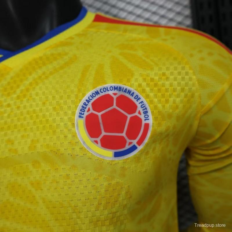 Player Version 2026 Colombia Home Long Sleeve Jersey