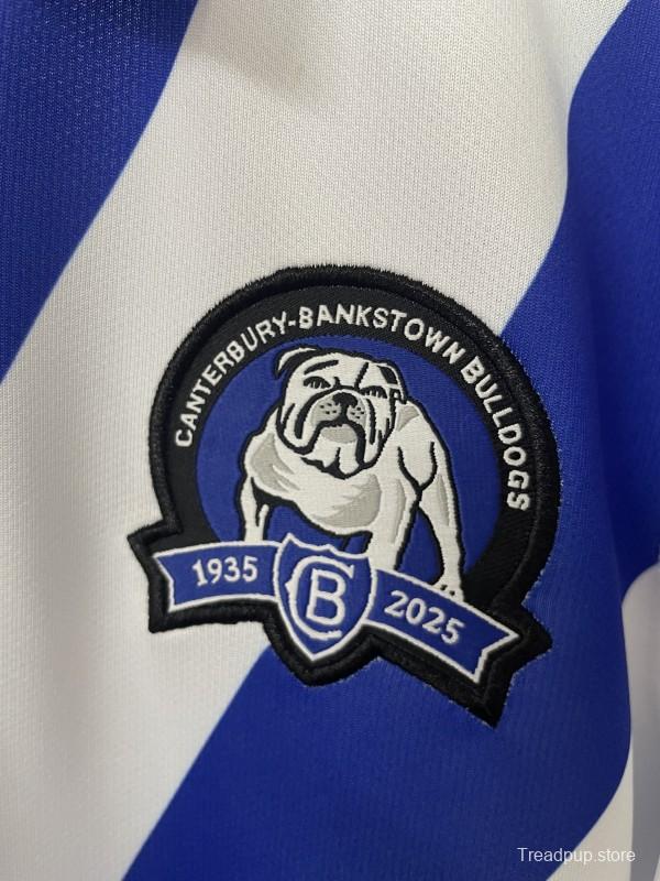 25/26 Canterbury-Bankstown Bulldogs White with Blue V-Pattern Jersey