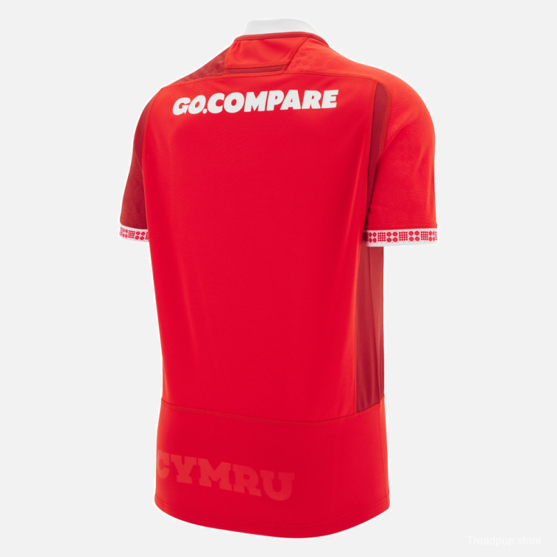 2026 Wales home Red with Vertical Stripe Pattern Jersey