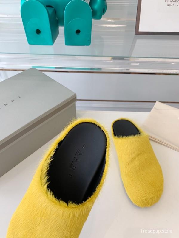 Marni 2025/SS Mule Shoes with Pony Hair - LY00