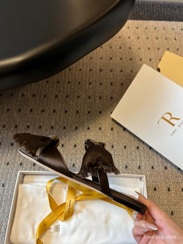 The Row 25ss Hand-Woven Bow Slippers - KFY00280