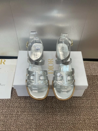 Dior D-Club Jelly Color Hollow Layered Cross Strap Mid Heel Women Shoes - KFY00290