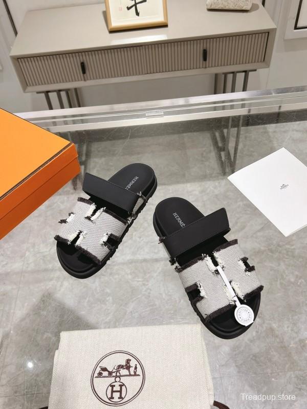 H Sandals 2025SS Latest Official Two-Uncle Flowy Tassel Sandals - LY00270