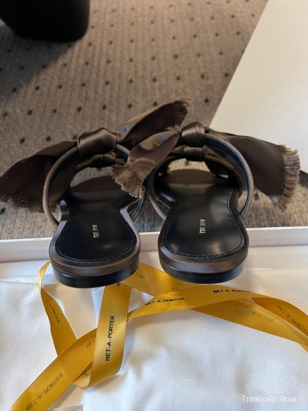 The Row 25ss Hand-Woven Bow Slippers - KFY00280