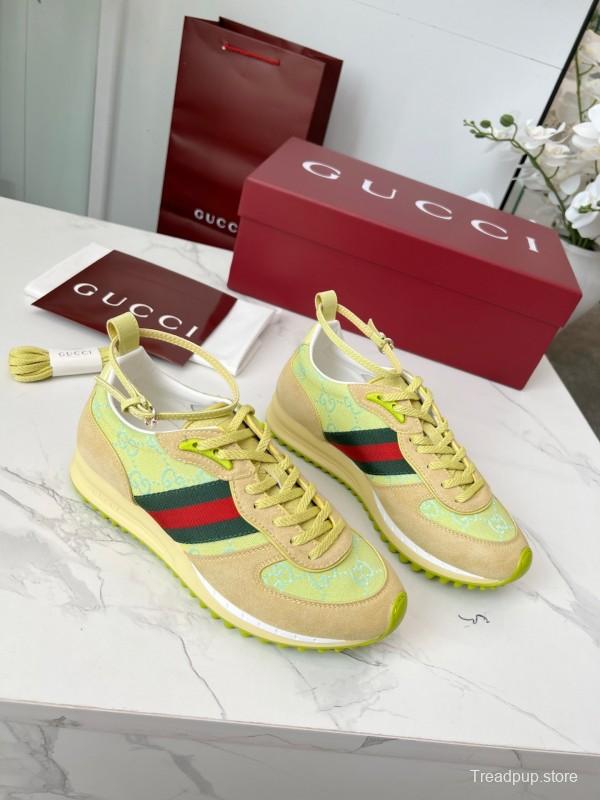 Gucci Women's Casual Shoes with GG Supreme Print and Metal Horsebit Detail - AS00330