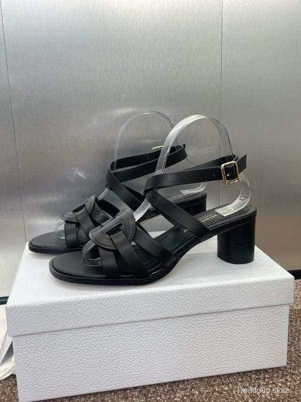 Dior D-Club Jelly Color Hollow Layered Cross Strap Mid Heel Women Shoes - KFY00290