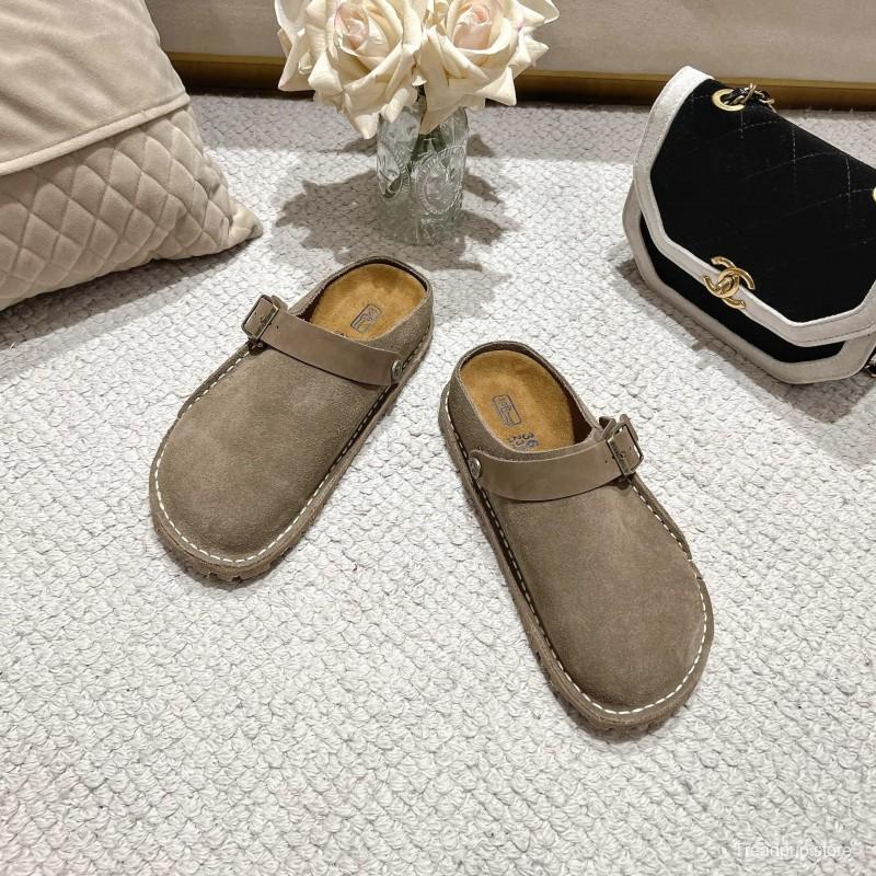 Birkenstock 2025 SS Two-Way Womens Sandals with Suede Leather and Retro Buckle - LY00240