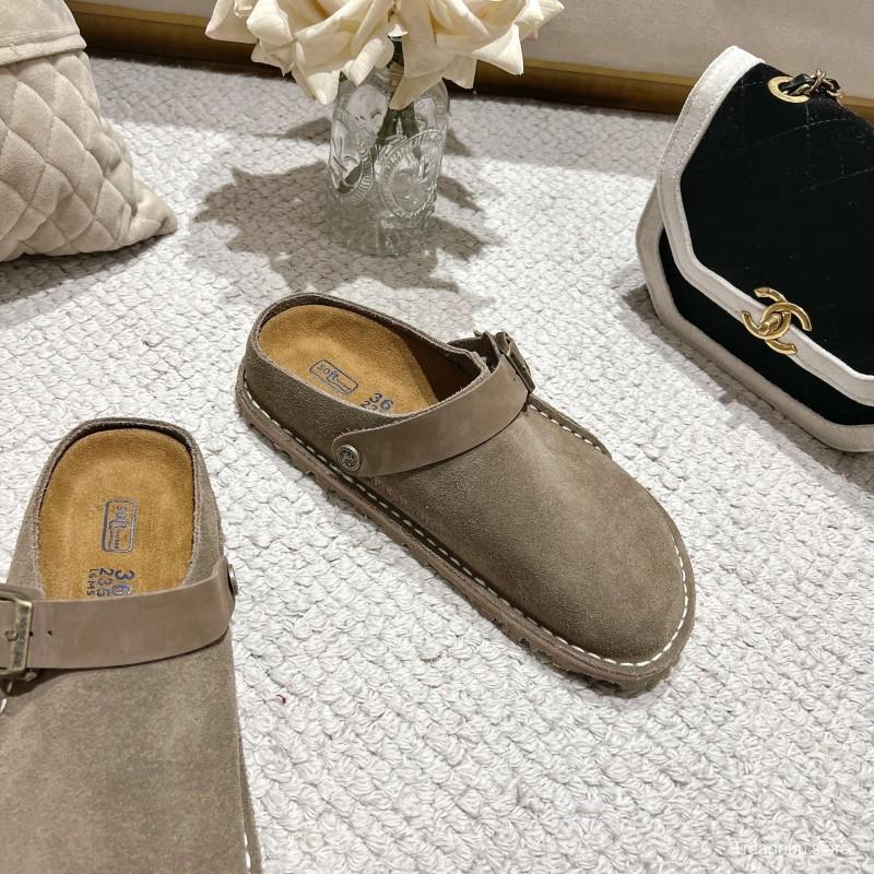 Birkenstock 2025 SS Two-Way Womens Sandals with Suede Leather and Retro Buckle - LY00240