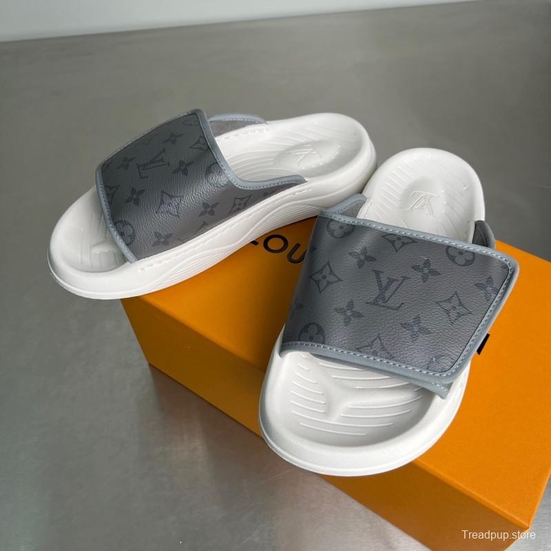 Louis Vuitton Miami Mule Slip-On Sandals with Hook-and-Loop Fastening - YC