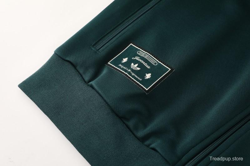 25/26  Juventus Retro Dark Green  Full zipper Jacket Tracksuit+ long pants