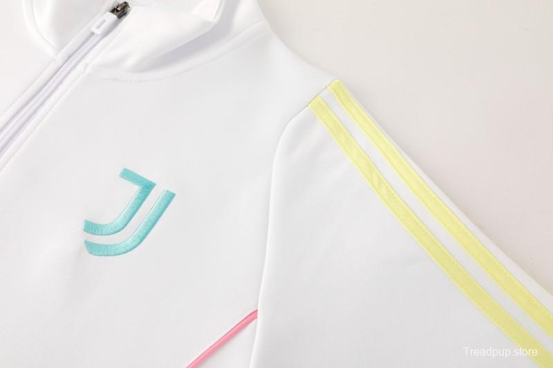 25/26  Juventus White  Full zipper Jacket Tracksuit+ long pants