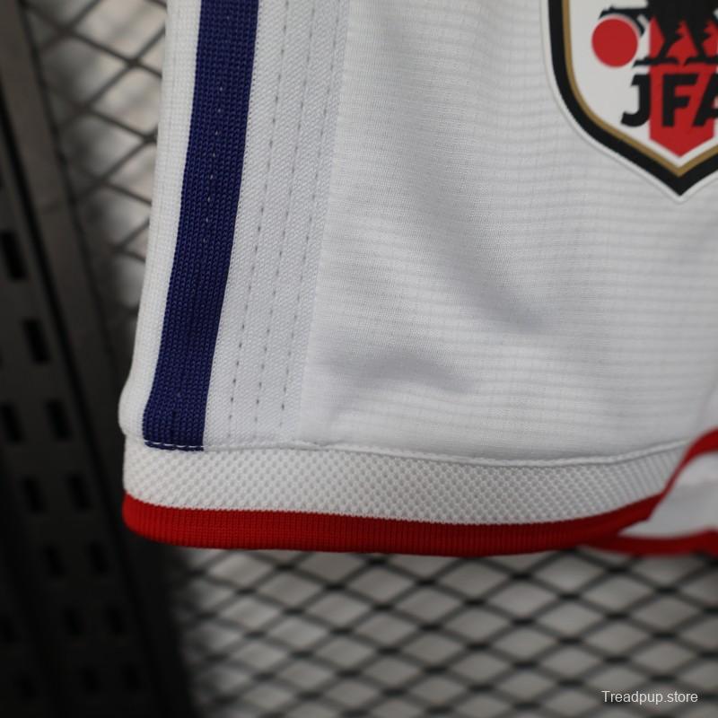 2026 Player Version Japan White with Navy Blue Stripes Shorts