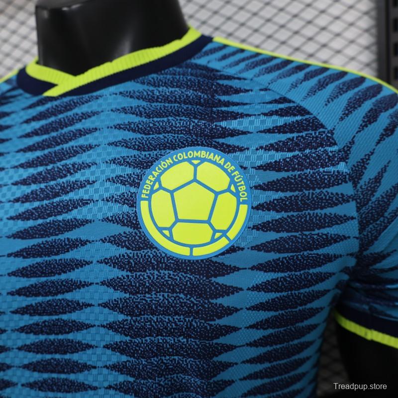 2026 Player Version Colombia Blue with Wavy Zigzag Pattern Jersey