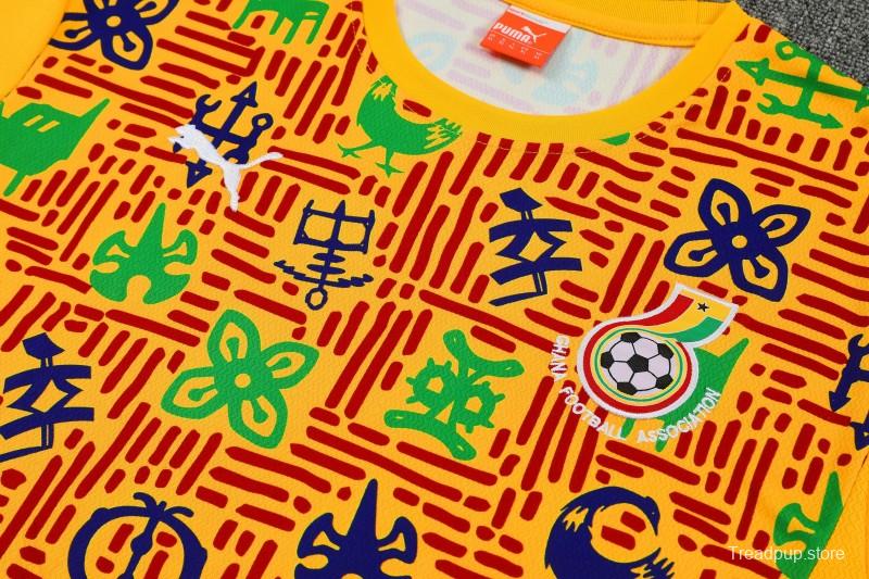 26/27 Ghana Yellow Short Sleeve+Soccer Shorts