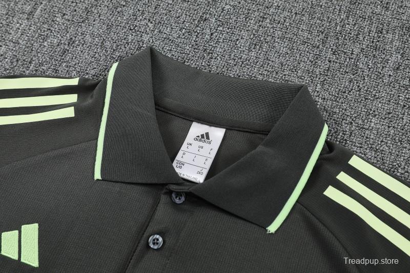 26/27 Real Madrid Black  Polo Training Shirt + Long Pants Tracksuit