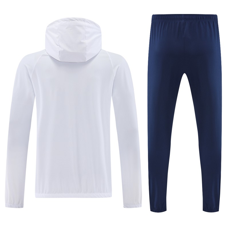 26/27 Nike White Full Zipper Hooded Jacket Tracksuit +Black Long Pants