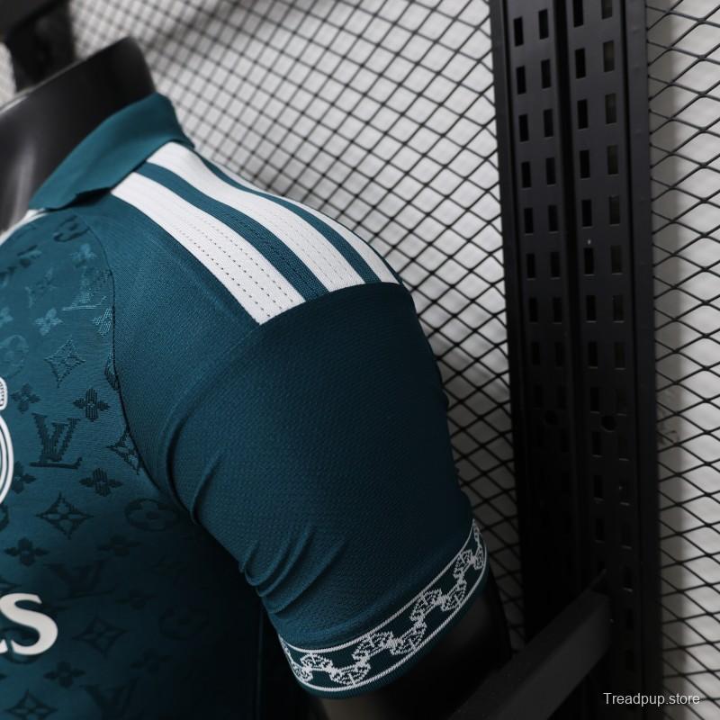 Player Version 2026 Real Madrid × Louis Vuitton Teal LV Monogram Adidas Collab Special Edition Jersey
