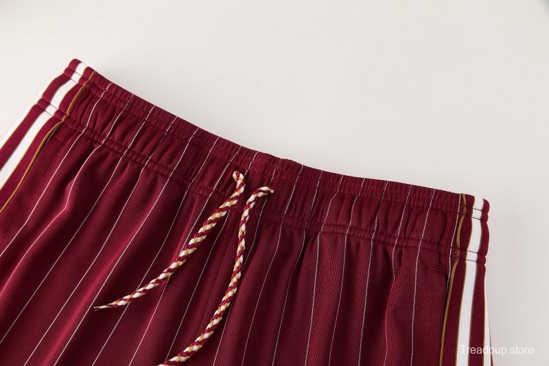 26/27  Arsenal  Maroon Pinstripe Short Sleeve+Soccer Shorts