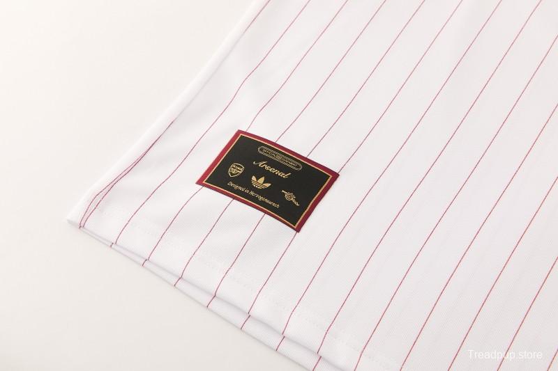 26/27 Arsenal  White Pinstripe Short Sleeve+Soccer Shorts