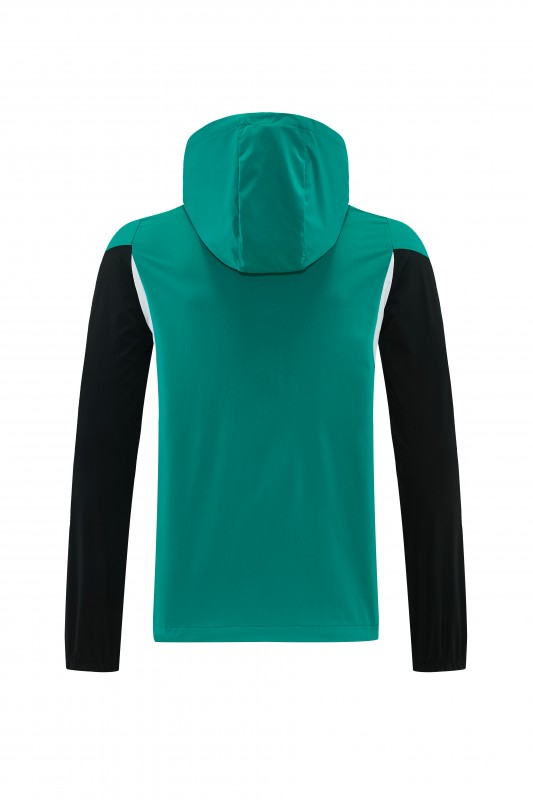 26/27 Liverpool Green Full Zipper Hooded Jacket Tracksuit + Black Long Pants