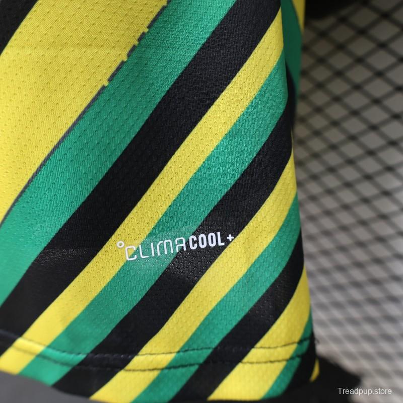 Player Version 2026 Jamaica x Adidas Originals Home Yellow Diagonal Stripe Jersey