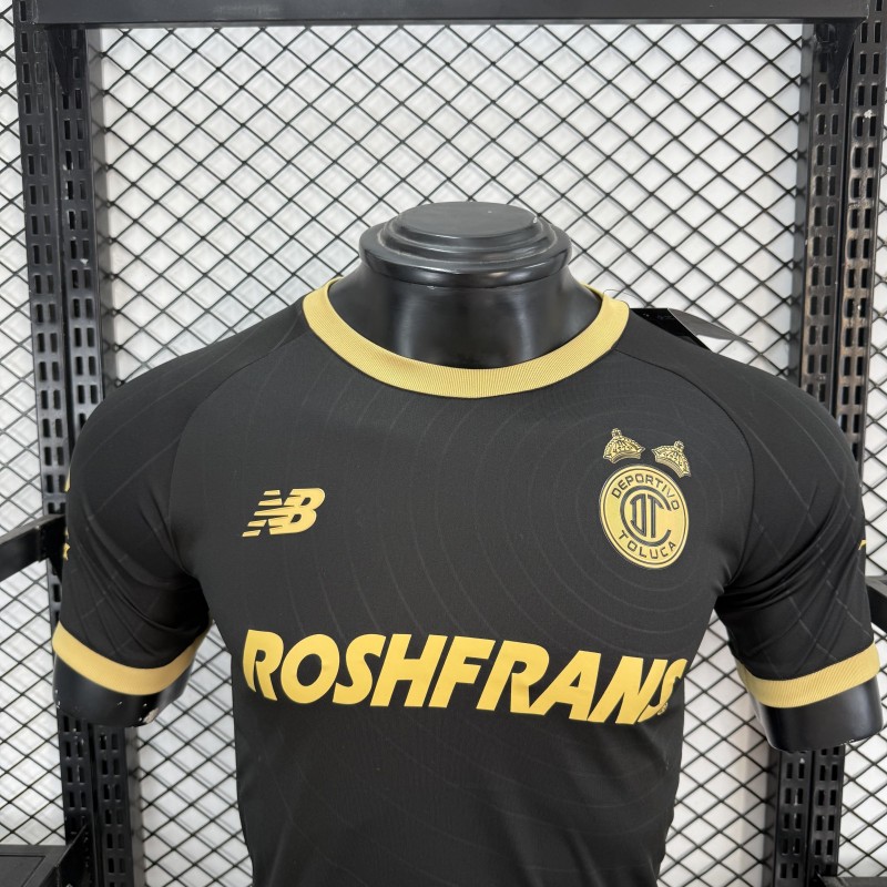 Player Version 26/27 Deportivo Toluca FC New Balance Away Black Gold Jersey