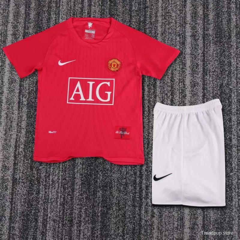 Retro Kids 07/08 Manchester United Home Jersey