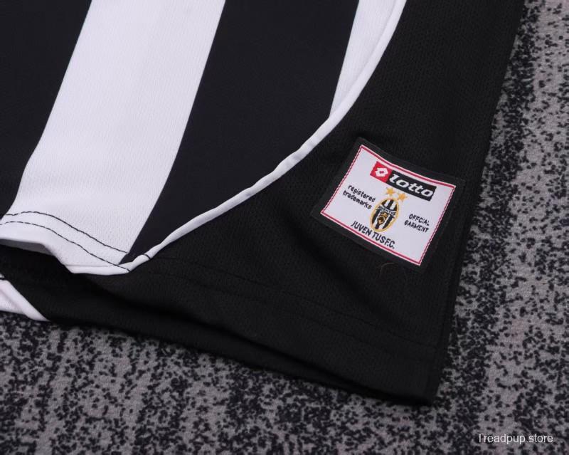 Retro Kids 02/03 Juventus Black White Home Jersey